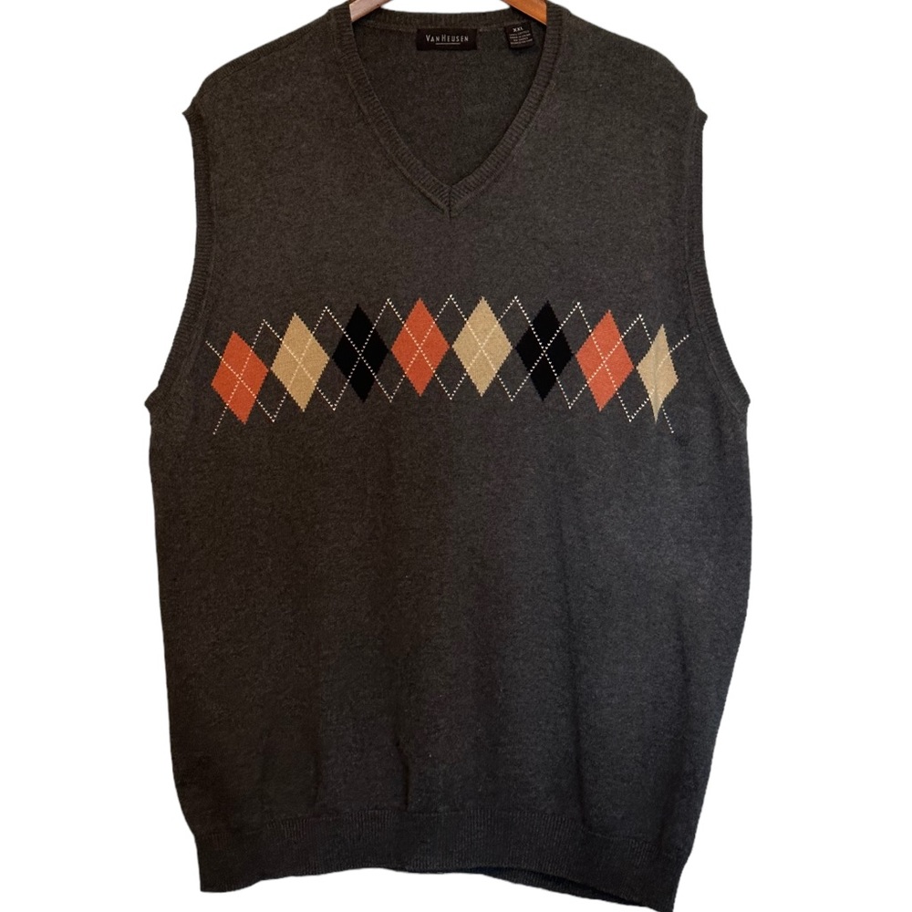 Van Heusen Grey Sweater Vest XXL 2XL GOLF NWOT